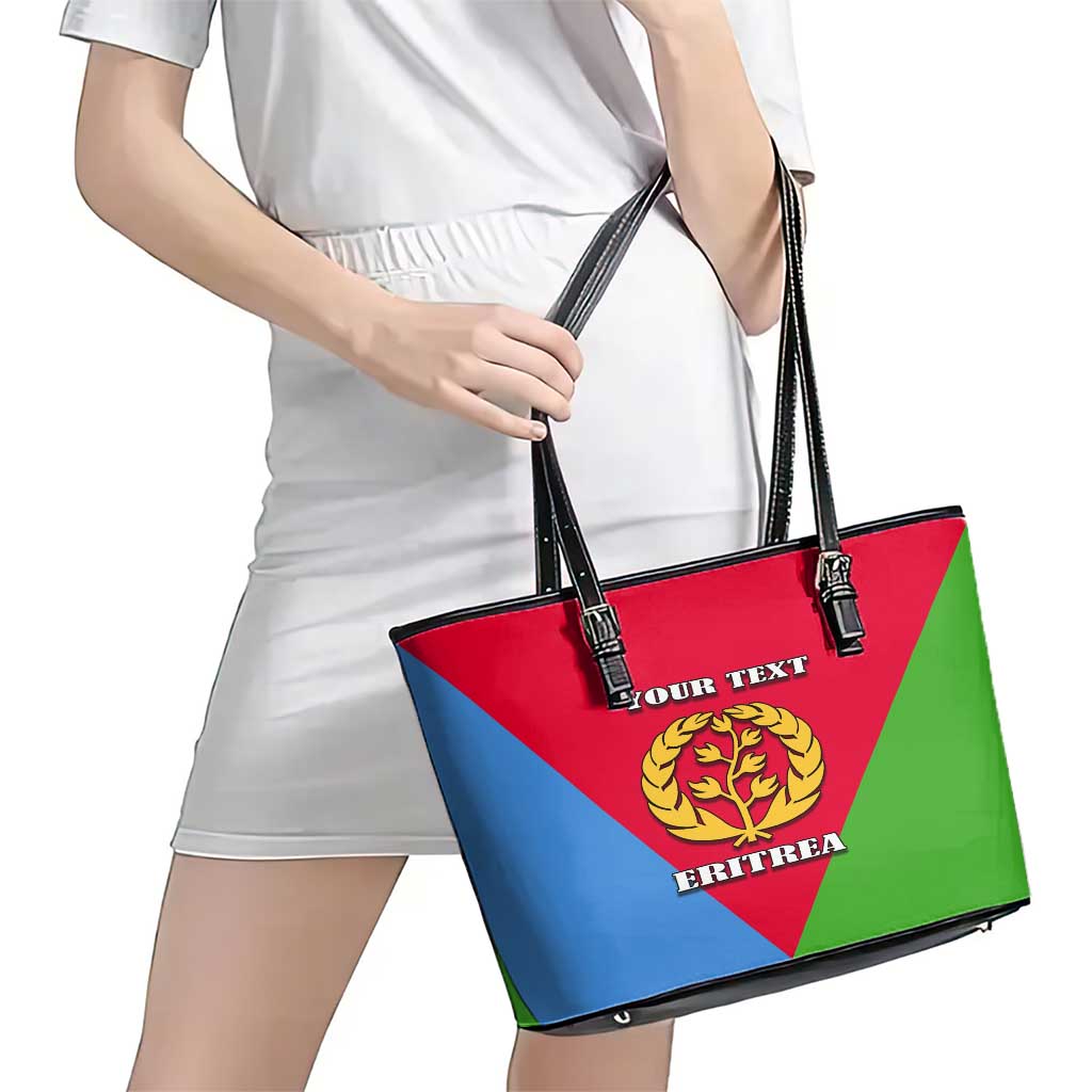 Personalized Eritrea Emblem Leather Tote Bag With Flag Color LT18