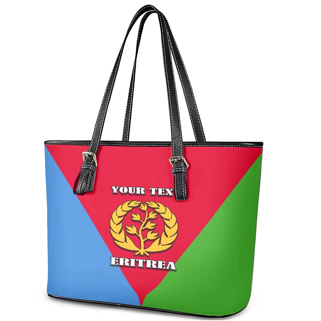Personalized Eritrea Emblem Leather Tote Bag With Flag Color LT18