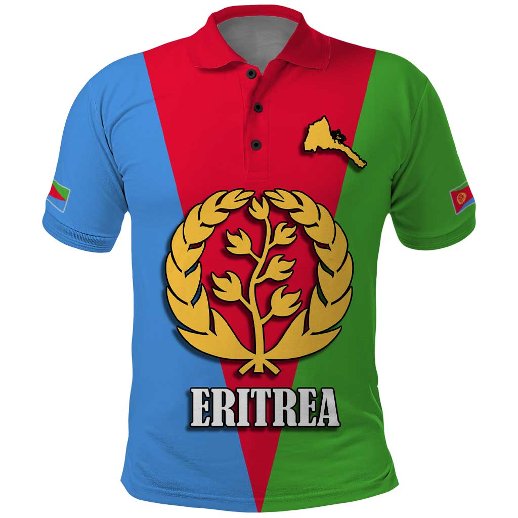 Personalized Eritrea Emblem Polo Shirt With Flag Color LT18