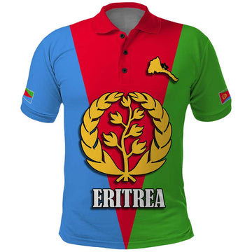 Personalized Eritrea Emblem Polo Shirt With Flag Color LT18