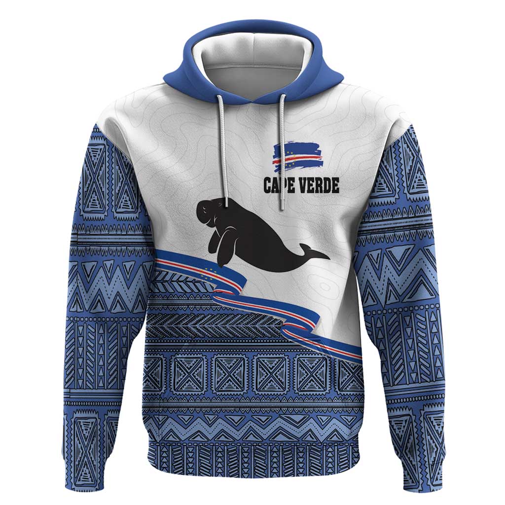 Cape Verde Manatee Hoodie Pattern With Flag Color LT18