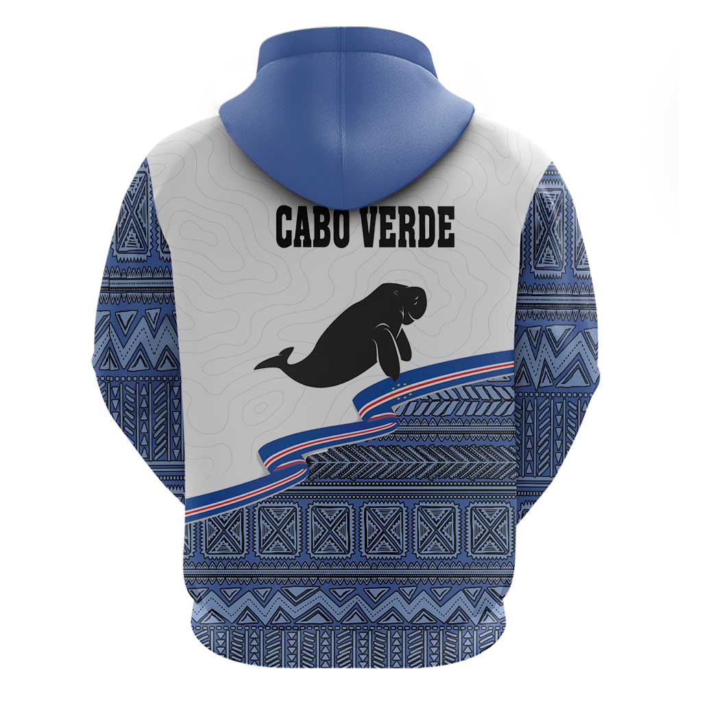 Cape Verde Manatee Hoodie Pattern With Flag Color LT18