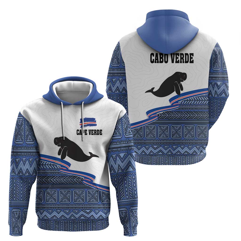 Cape Verde Manatee Hoodie Pattern With Flag Color LT18