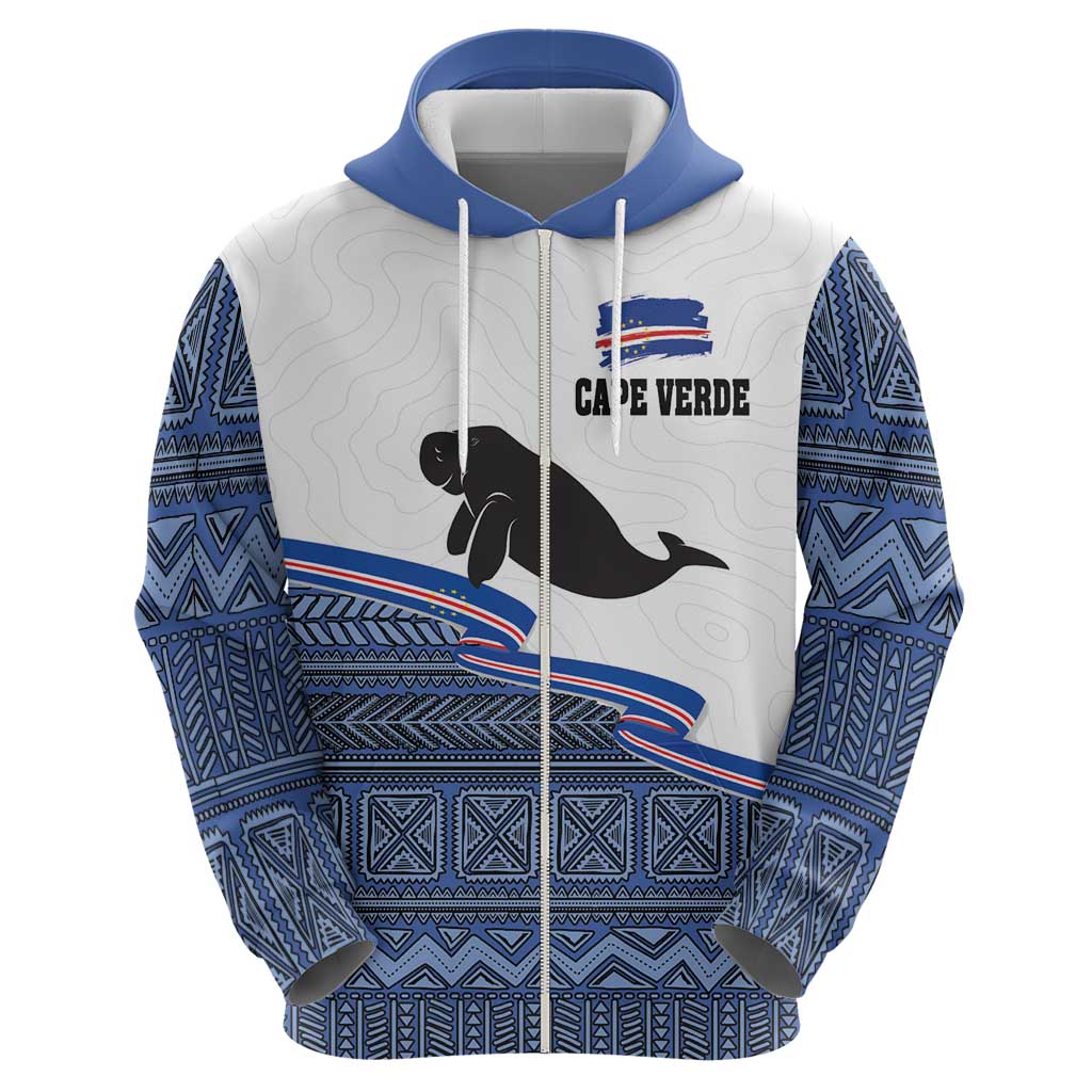 Cape Verde Manatee Hoodie Pattern With Flag Color LT18