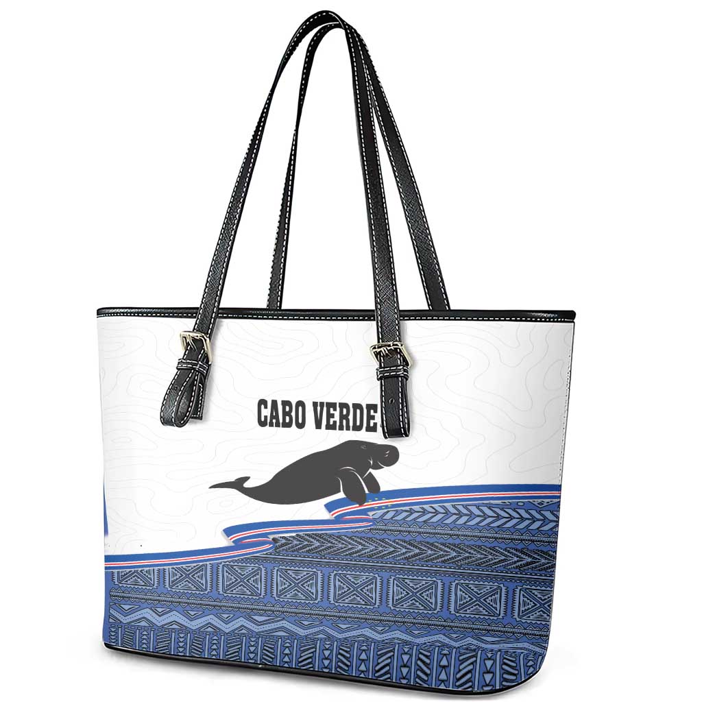Cape Verde Manatee Leather Tote Bag Pattern With Flag Color LT18