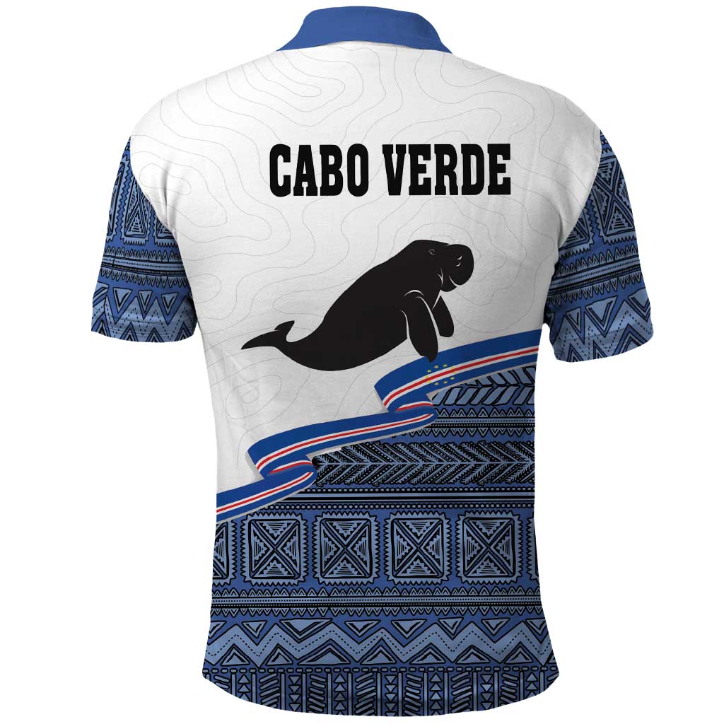 Cape Verde Manatee Polo Shirt Pattern With Flag Color LT18