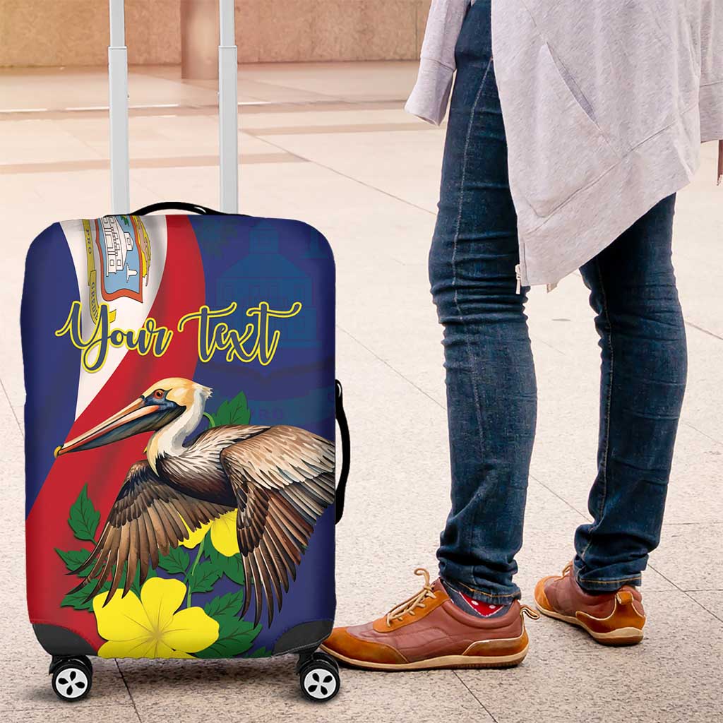Personalized Sint Maarten Flag Day Luggage Cover 40th Anniversary Semper Progrediens LT18