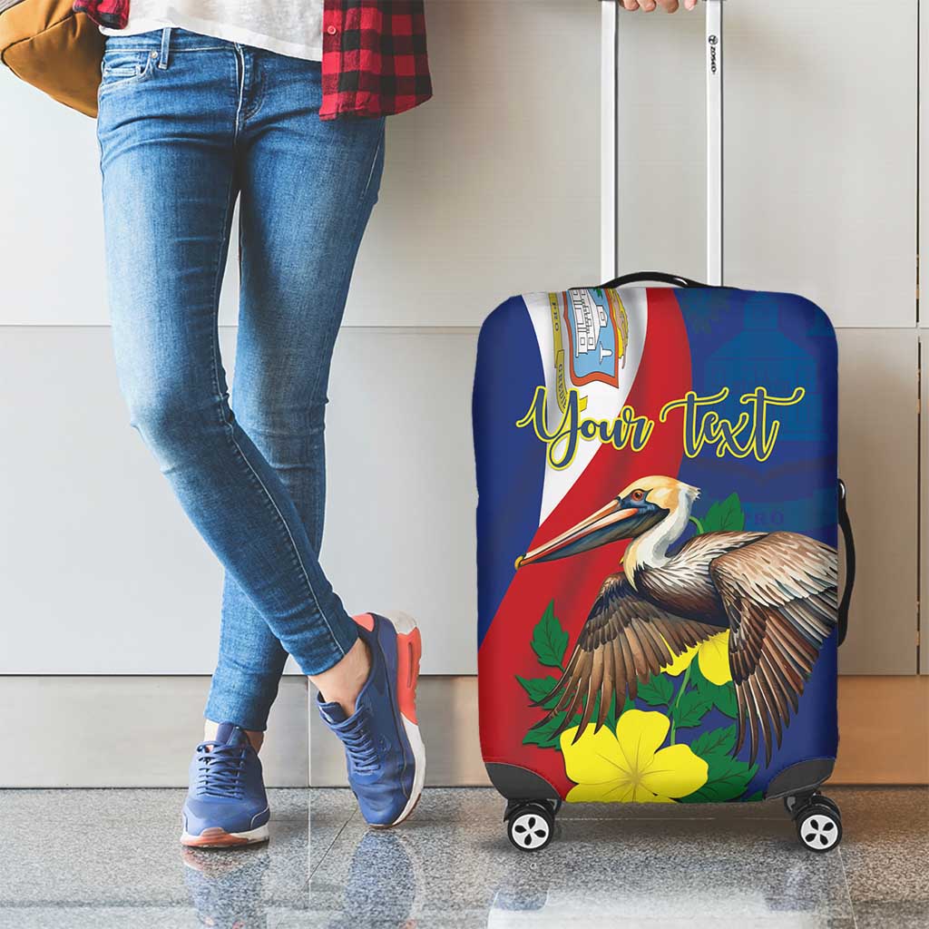Personalized Sint Maarten Flag Day Luggage Cover 40th Anniversary Semper Progrediens LT18