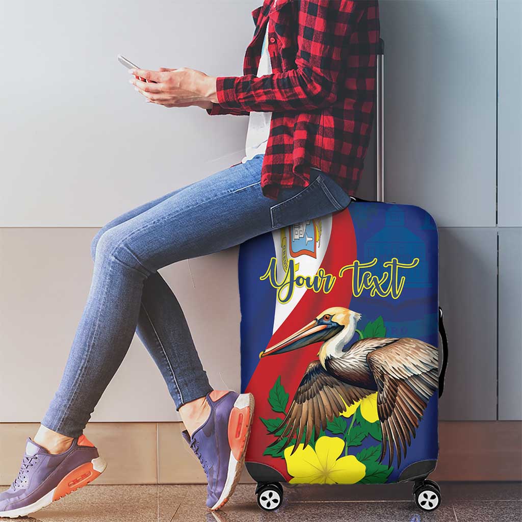 Personalized Sint Maarten Flag Day Luggage Cover 40th Anniversary Semper Progrediens LT18