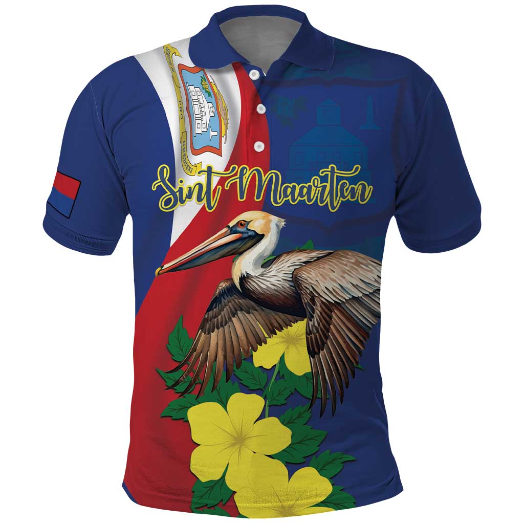 Personalized Sint Maarten Flag Day Polo Shirt 40th Anniversary Semper Progrediens LT18