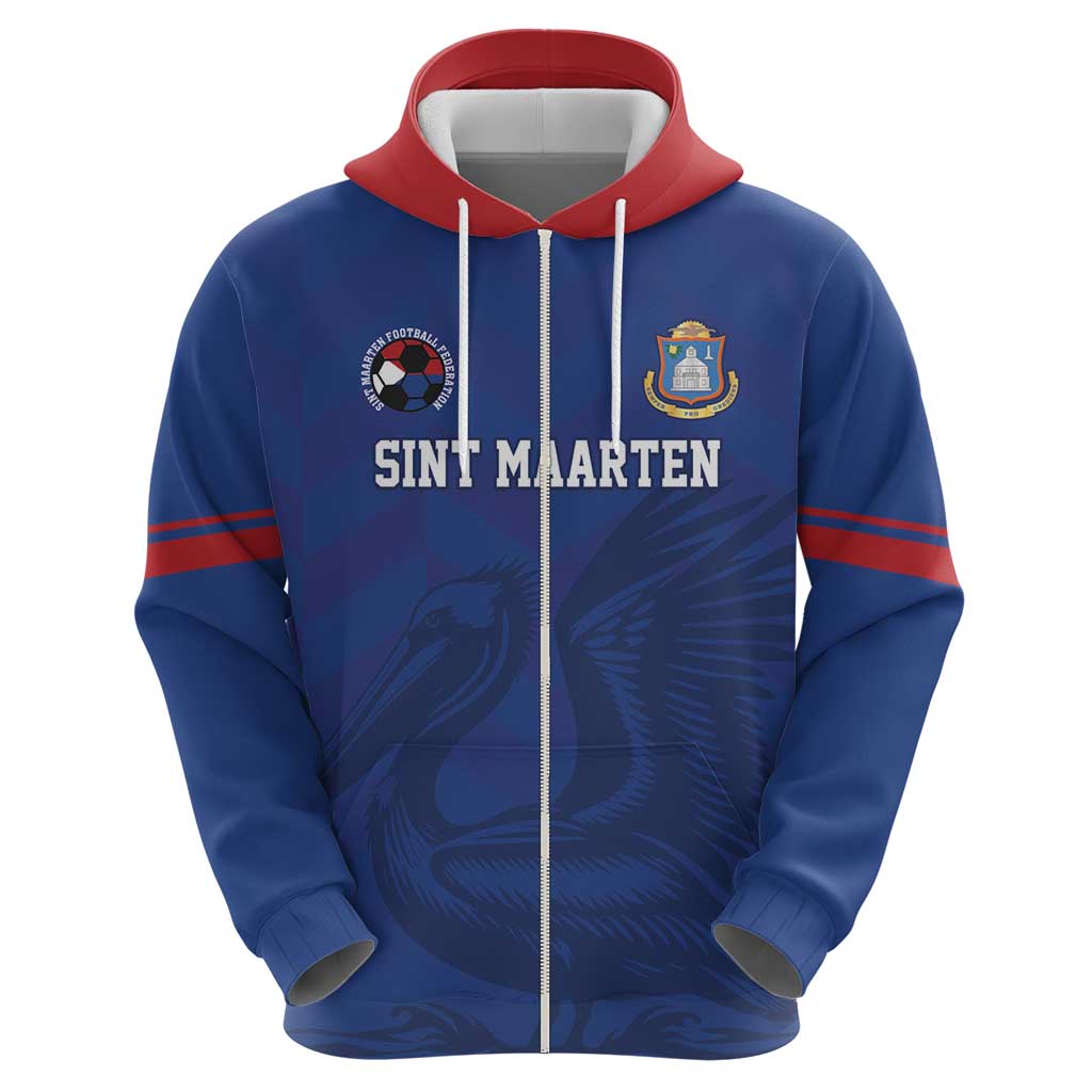 Custom Sint Maarten Football Blue Version Hoodie Go Champion LT18