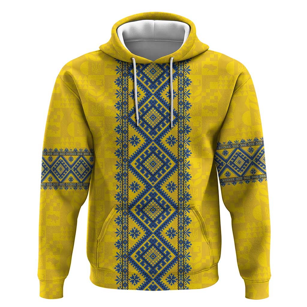 Blue Ukraine Folk Patterns Hoodie Simple Style LT18