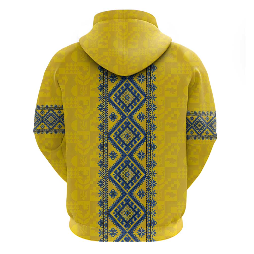 Blue Ukraine Folk Patterns Hoodie Simple Style LT18