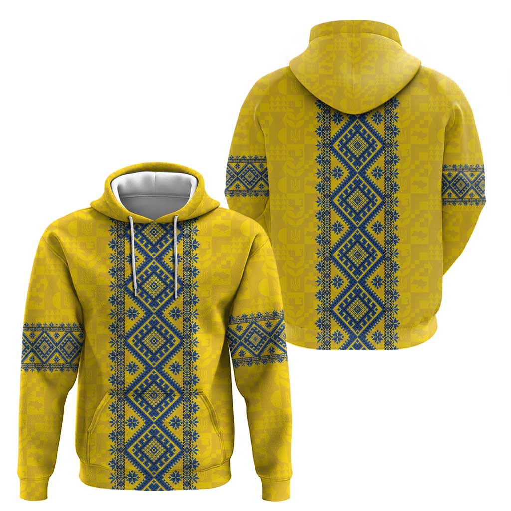 Blue Ukraine Folk Patterns Hoodie Simple Style LT18
