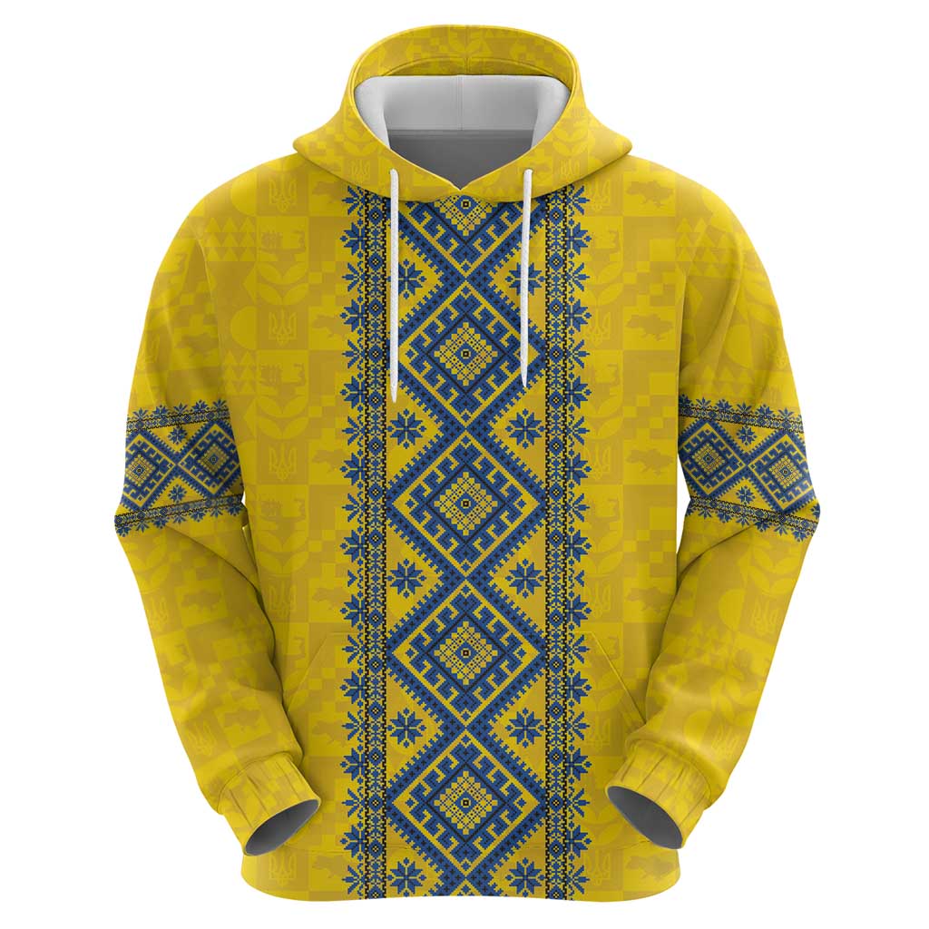Blue Ukraine Folk Patterns Hoodie Simple Style LT18