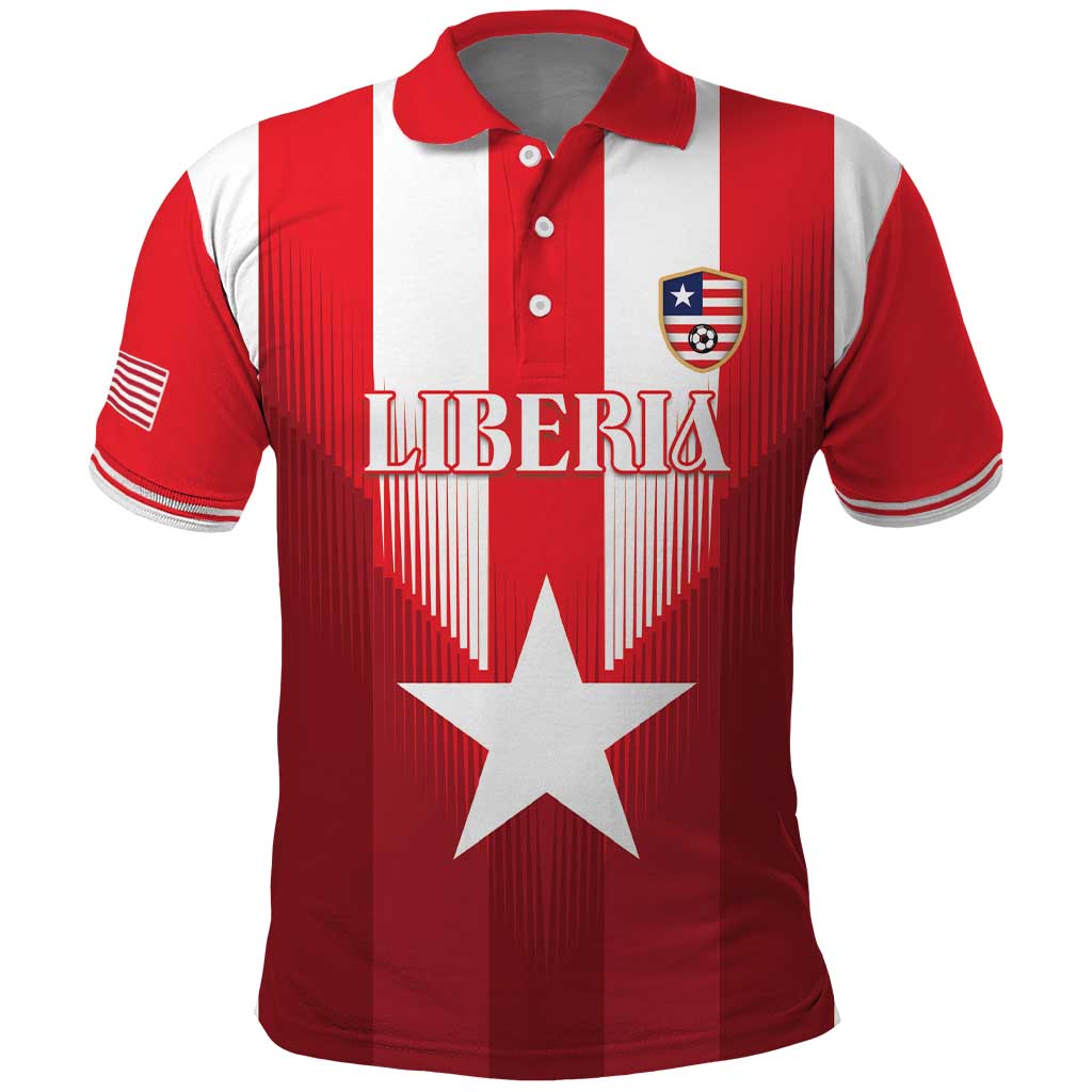 Custom Liberia Football Polo Shirt Lone Stars Go Champion LT18