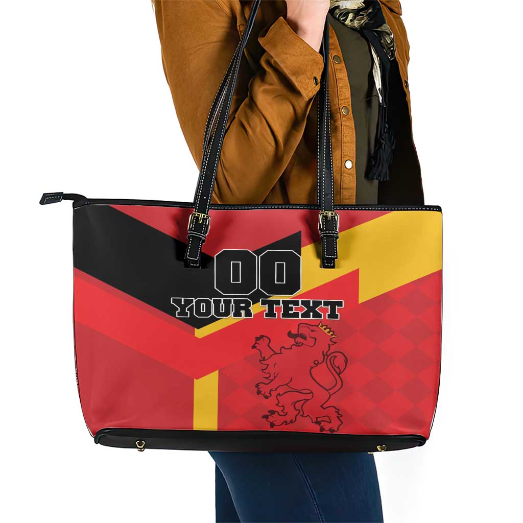 Custom Spain Football Leather Tote Bag La Roja Go Champion LT18