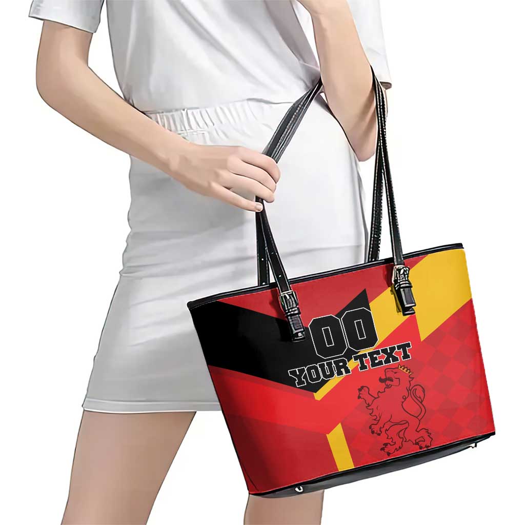 Custom Spain Football Leather Tote Bag La Roja Go Champion LT18
