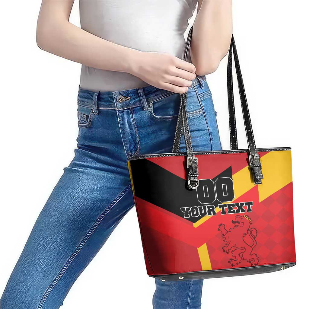 Custom Spain Football Leather Tote Bag La Roja Go Champion LT18