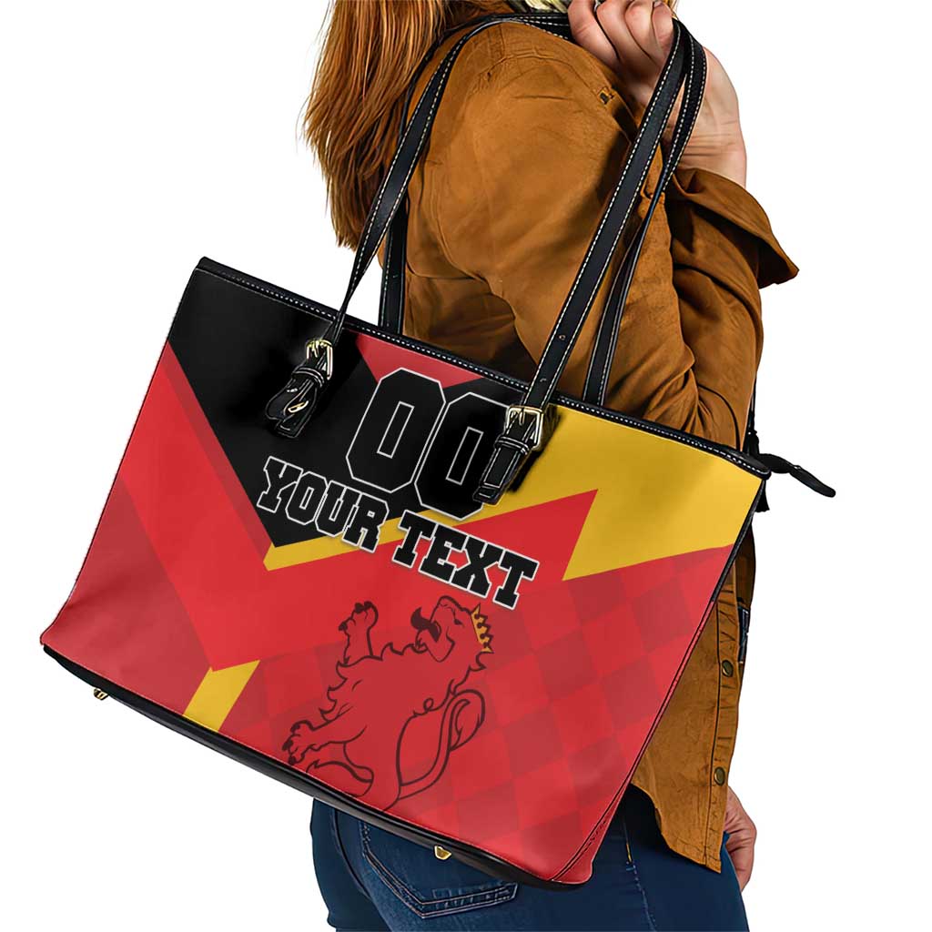 Custom Spain Football Leather Tote Bag La Roja Go Champion LT18
