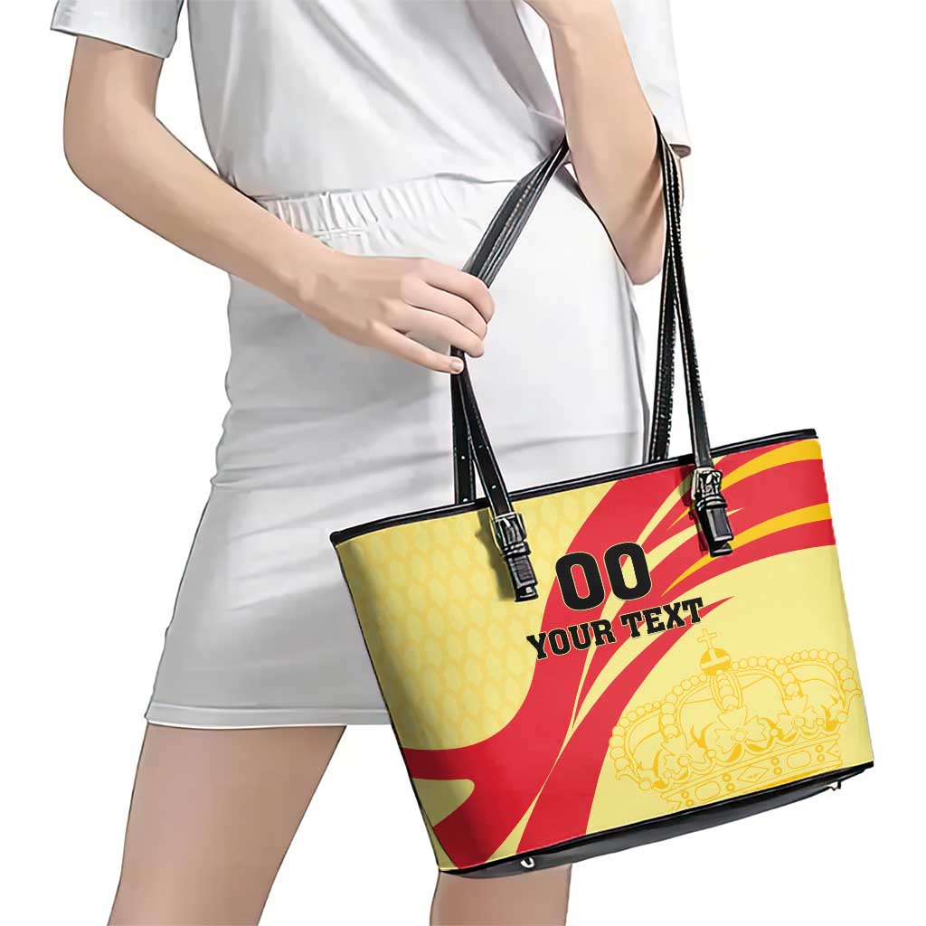 Custom Spain Football Leather Tote Bag Sport Style LT18
