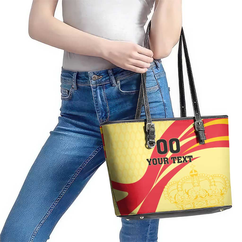 Custom Spain Football Leather Tote Bag Sport Style LT18