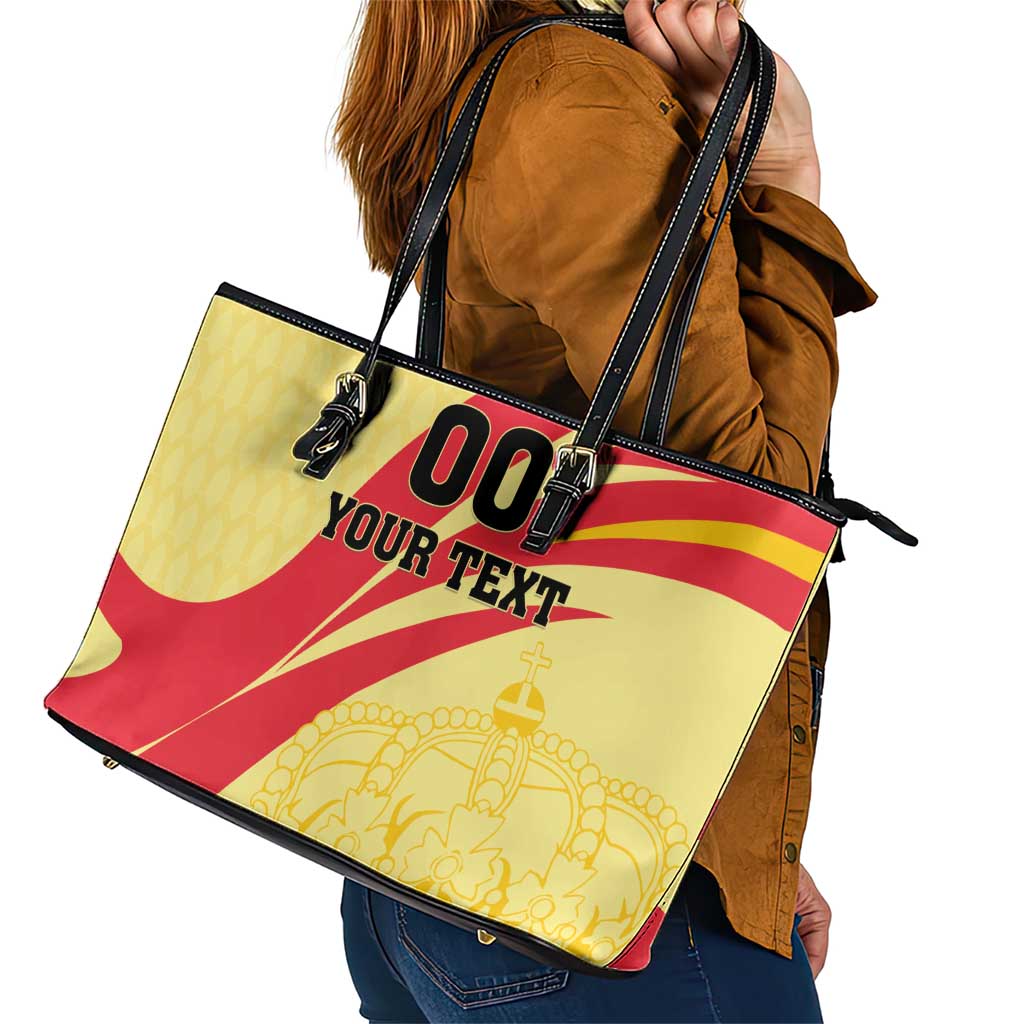 Custom Spain Football Leather Tote Bag Sport Style LT18