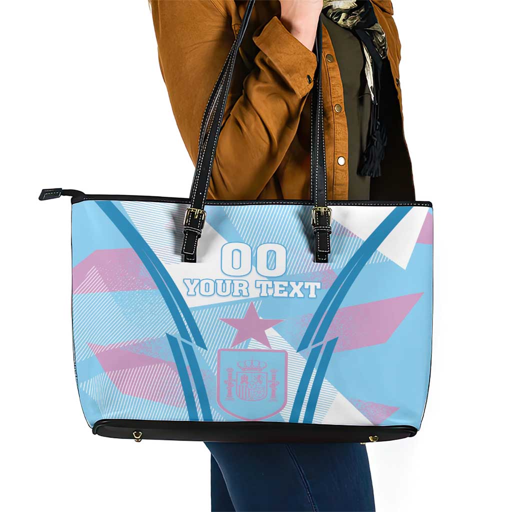 Custom Spain Football Leather Tote Bag Simple Style LT18