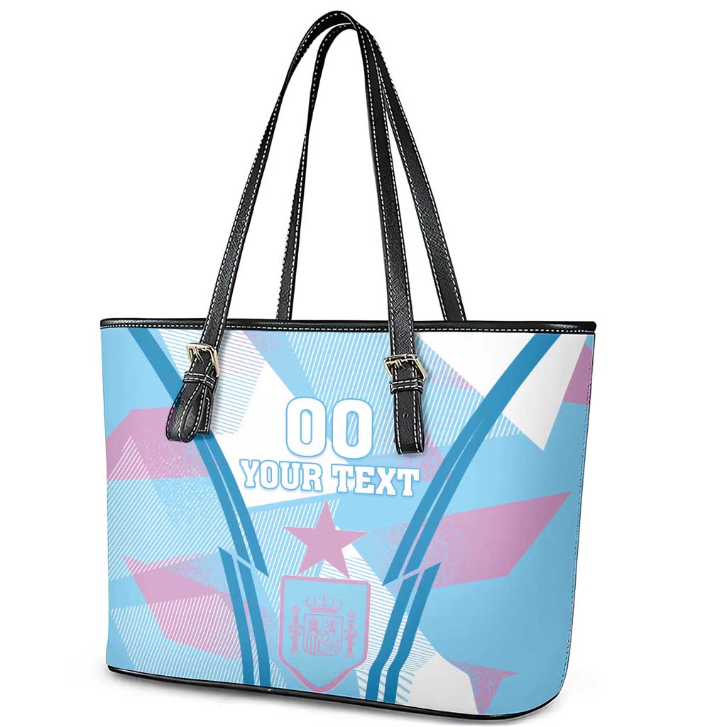 Custom Spain Football Leather Tote Bag Simple Style LT18