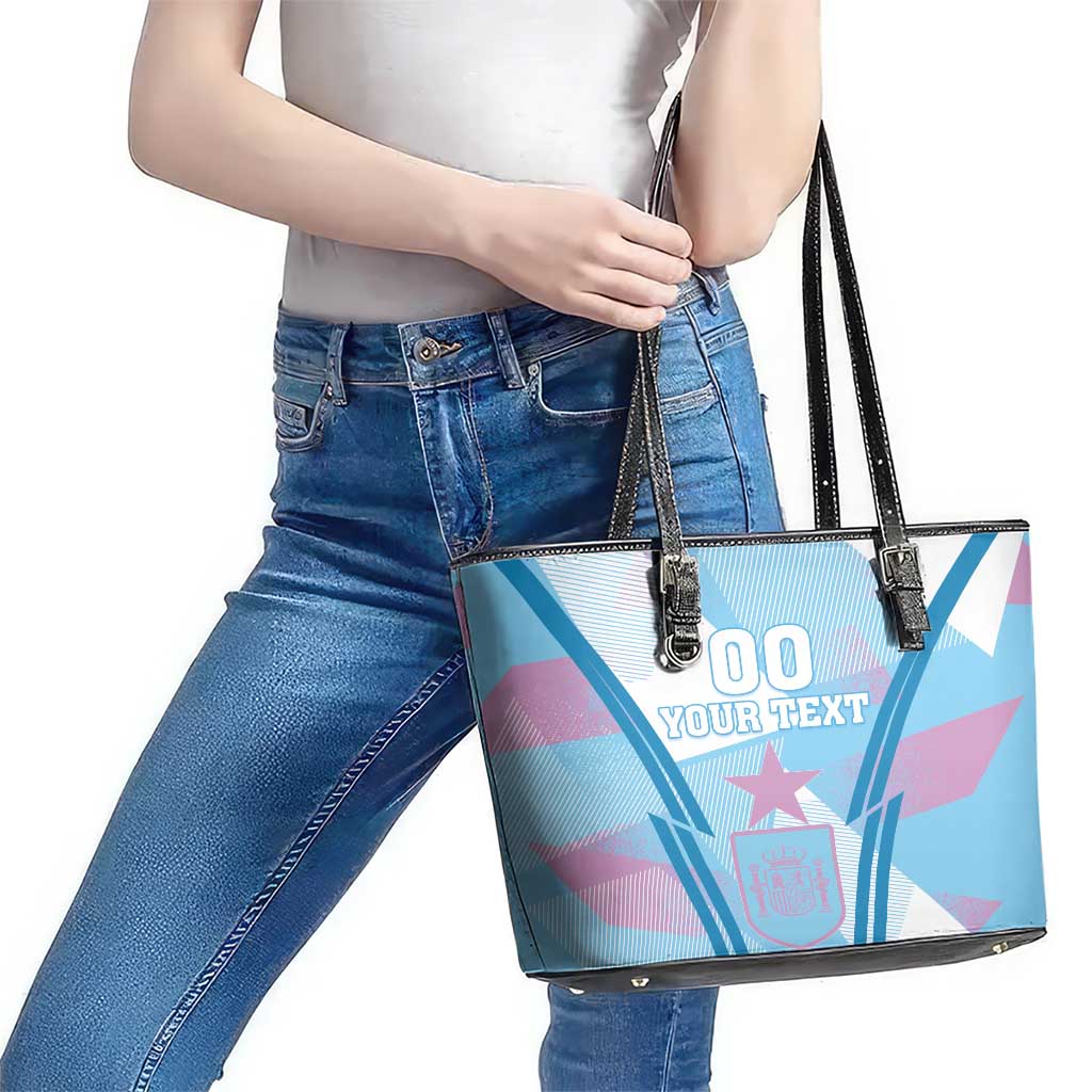 Custom Spain Football Leather Tote Bag Simple Style LT18