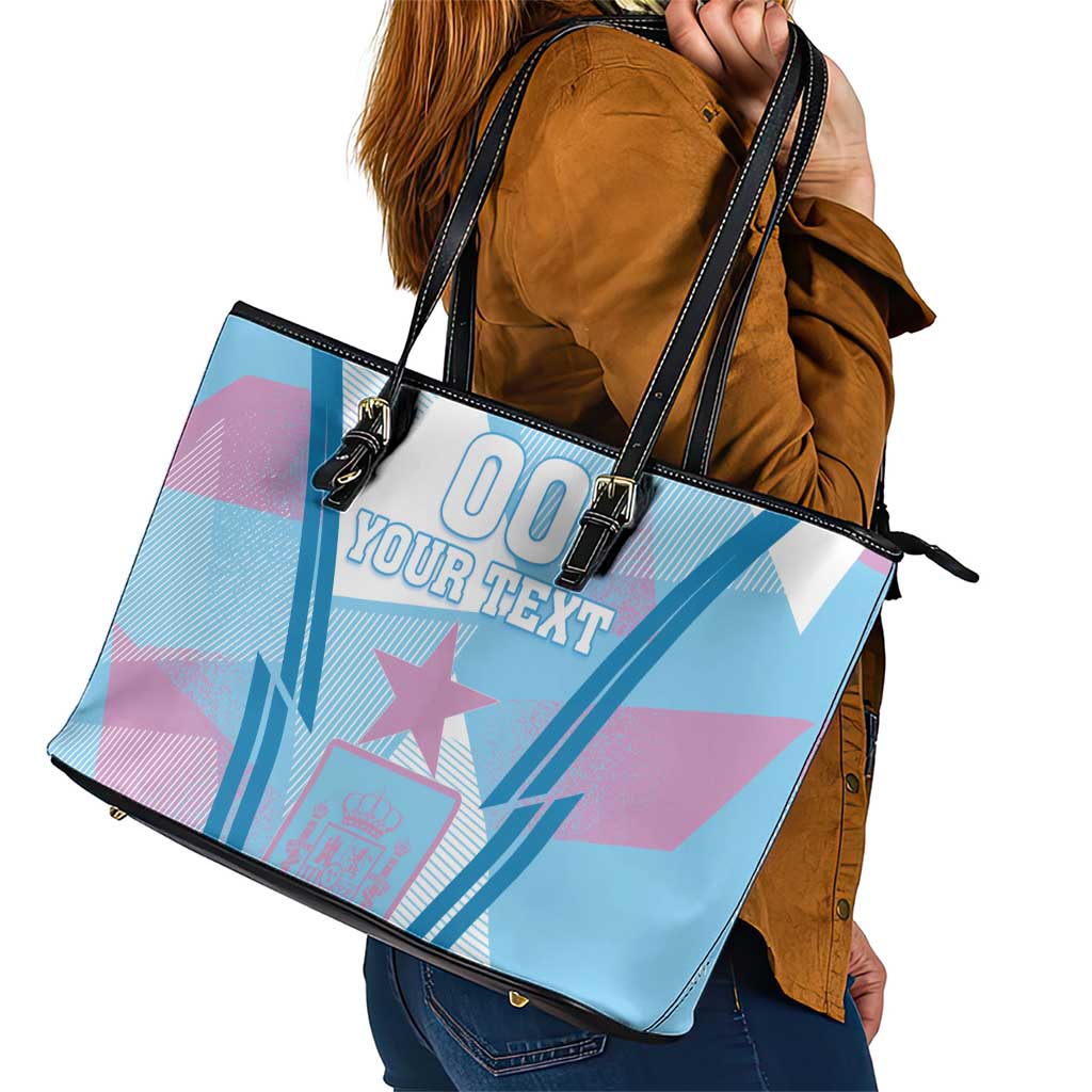 Custom Spain Football Leather Tote Bag Simple Style LT18