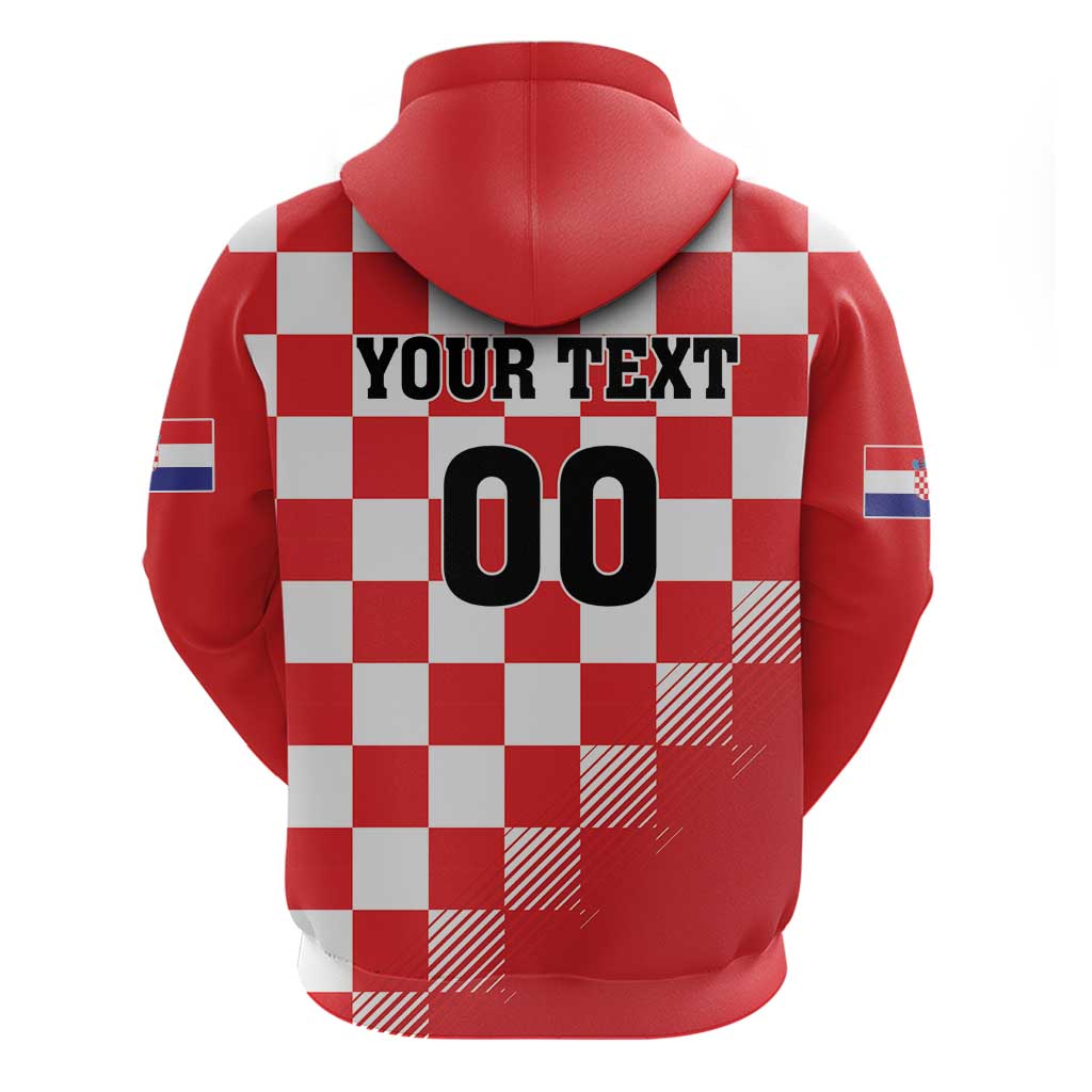 Custom Croatia Checkerboard Hoodie With Coat Of Arms LT18