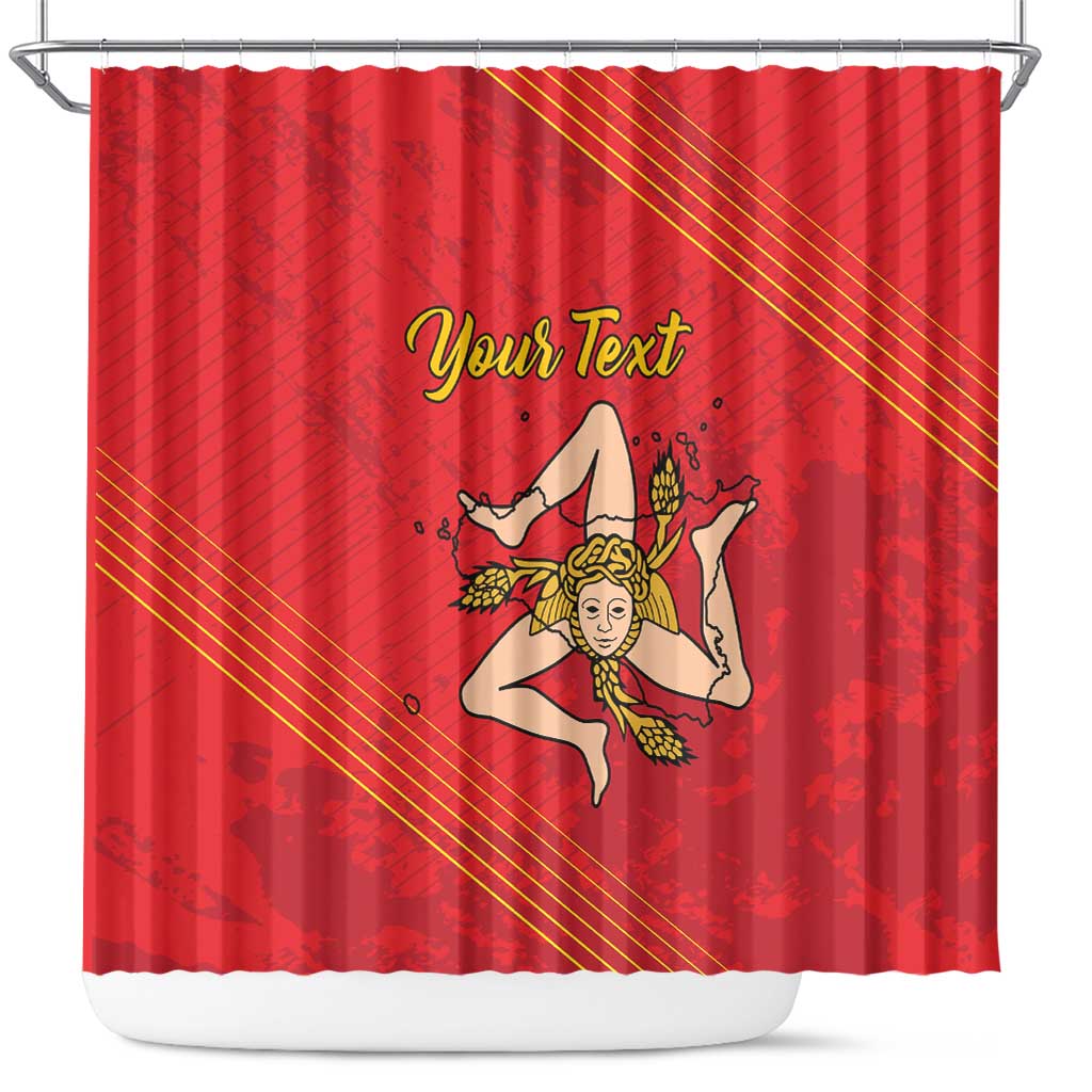 Personalized Bandiera della Sicilia Shower Curtain Sporty Style LT18
