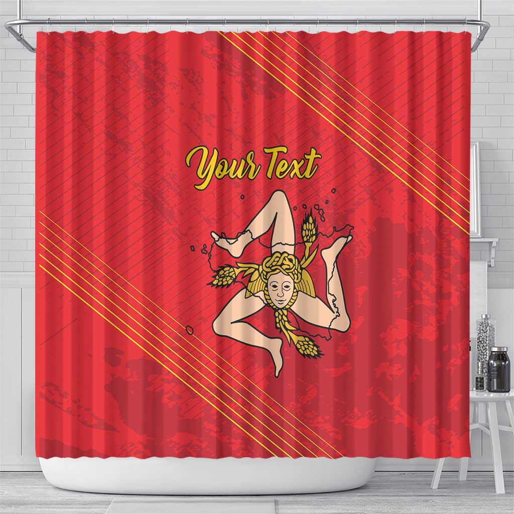 Personalized Bandiera della Sicilia Shower Curtain Sporty Style LT18