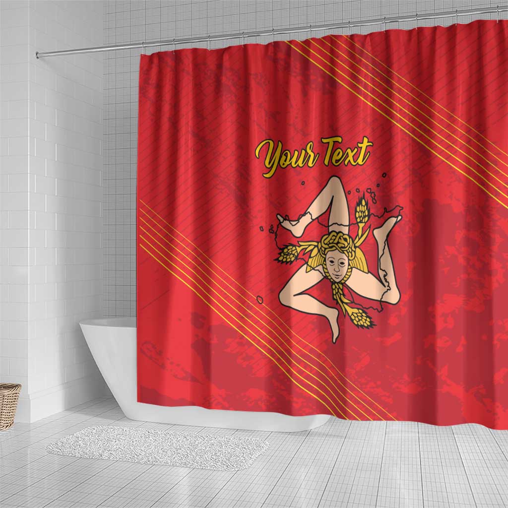 Personalized Bandiera della Sicilia Shower Curtain Sporty Style LT18