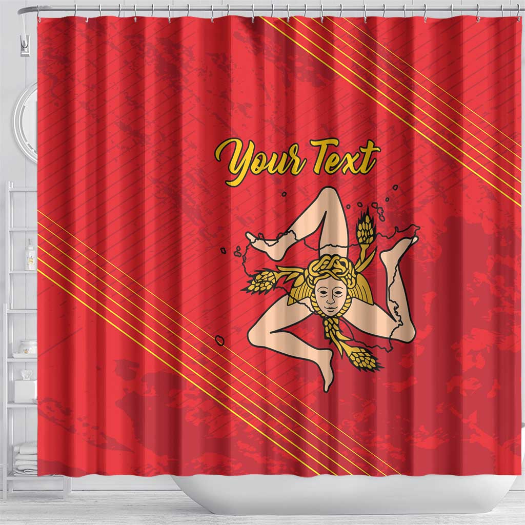 Personalized Bandiera della Sicilia Shower Curtain Sporty Style LT18