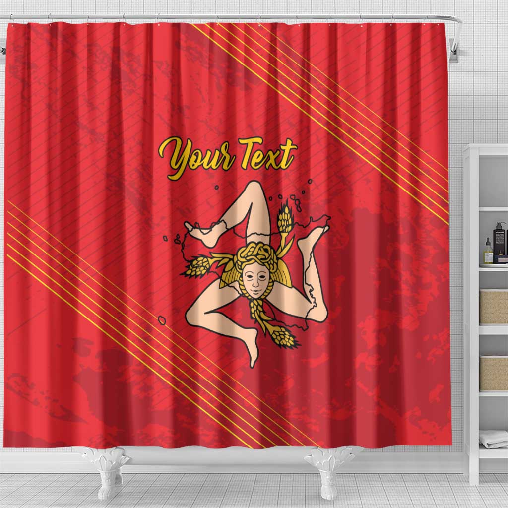 Personalized Bandiera della Sicilia Shower Curtain Sporty Style LT18