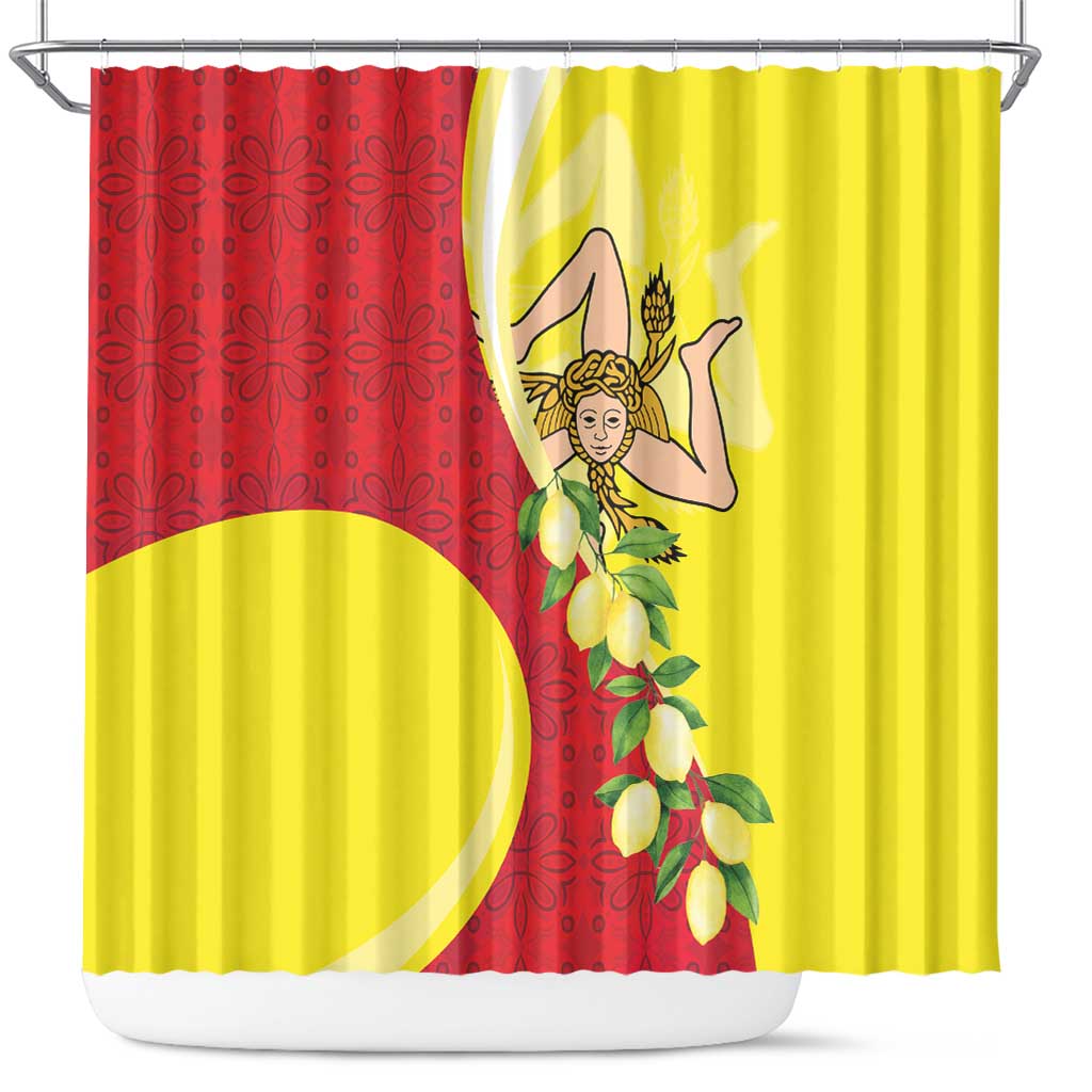 La Sicilia Shower Curtain Bandiera della Sicilia Motif LT18