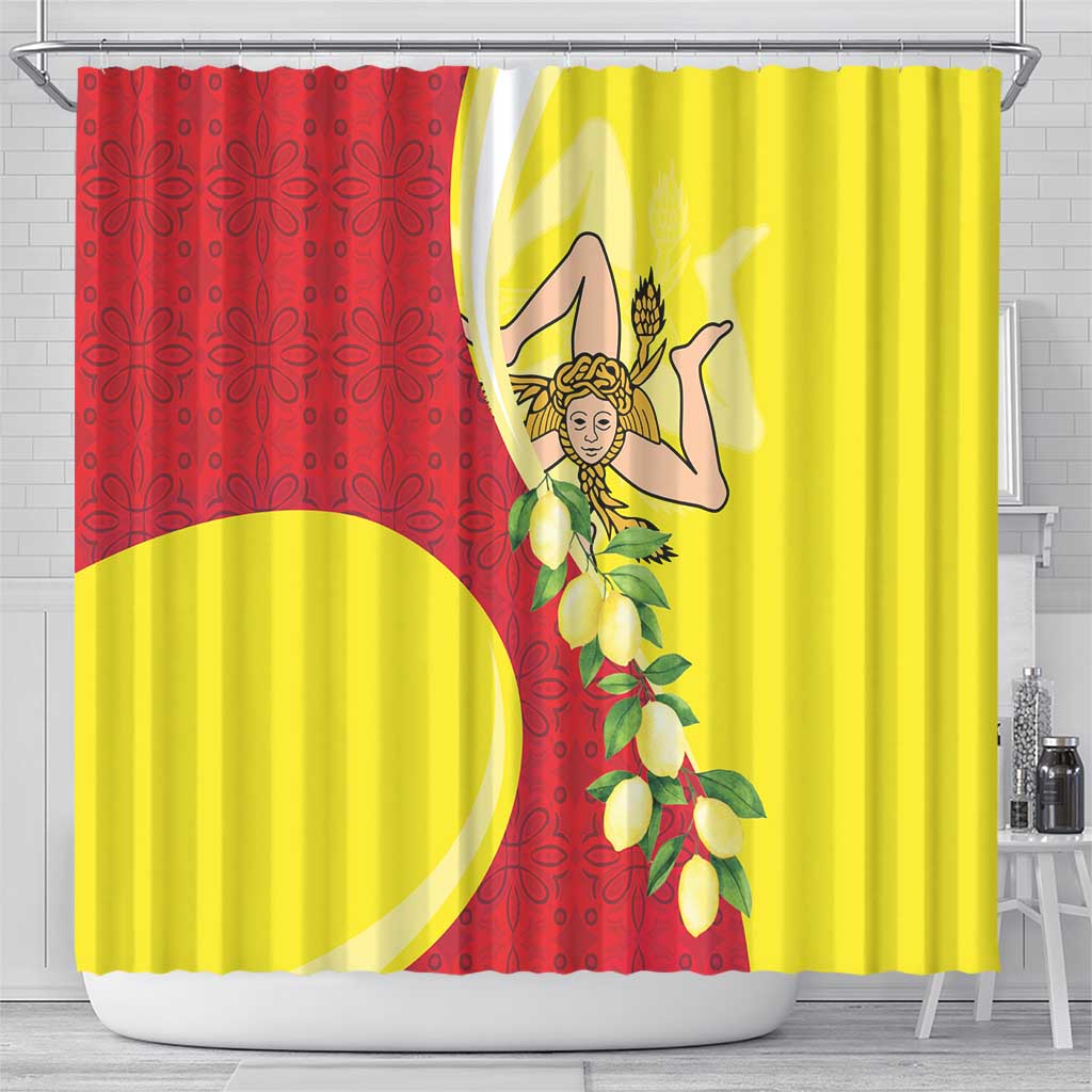 La Sicilia Shower Curtain Bandiera della Sicilia Motif LT18