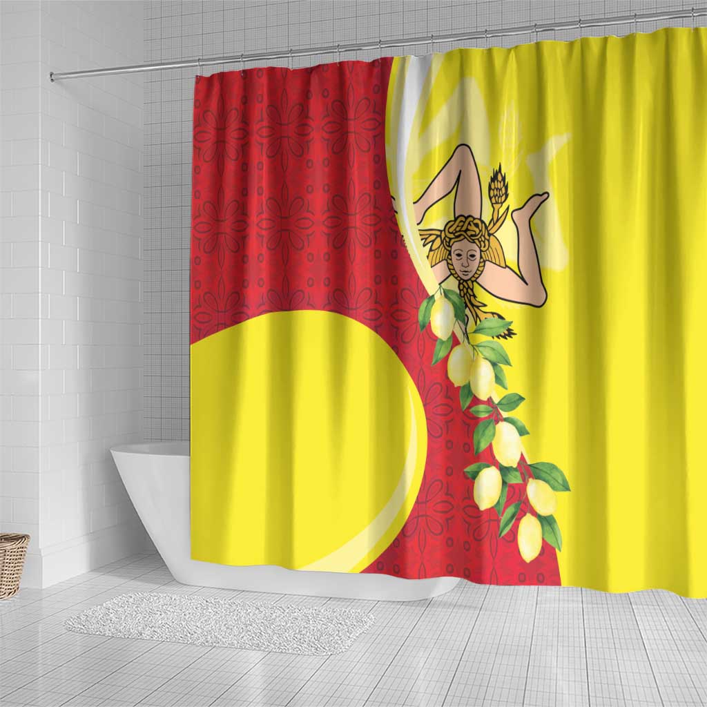La Sicilia Shower Curtain Bandiera della Sicilia Motif LT18