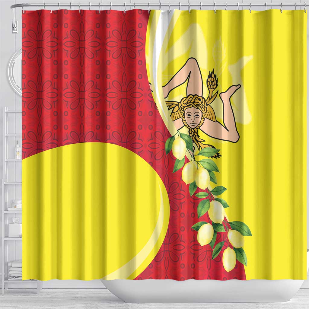 La Sicilia Shower Curtain Bandiera della Sicilia Motif LT18