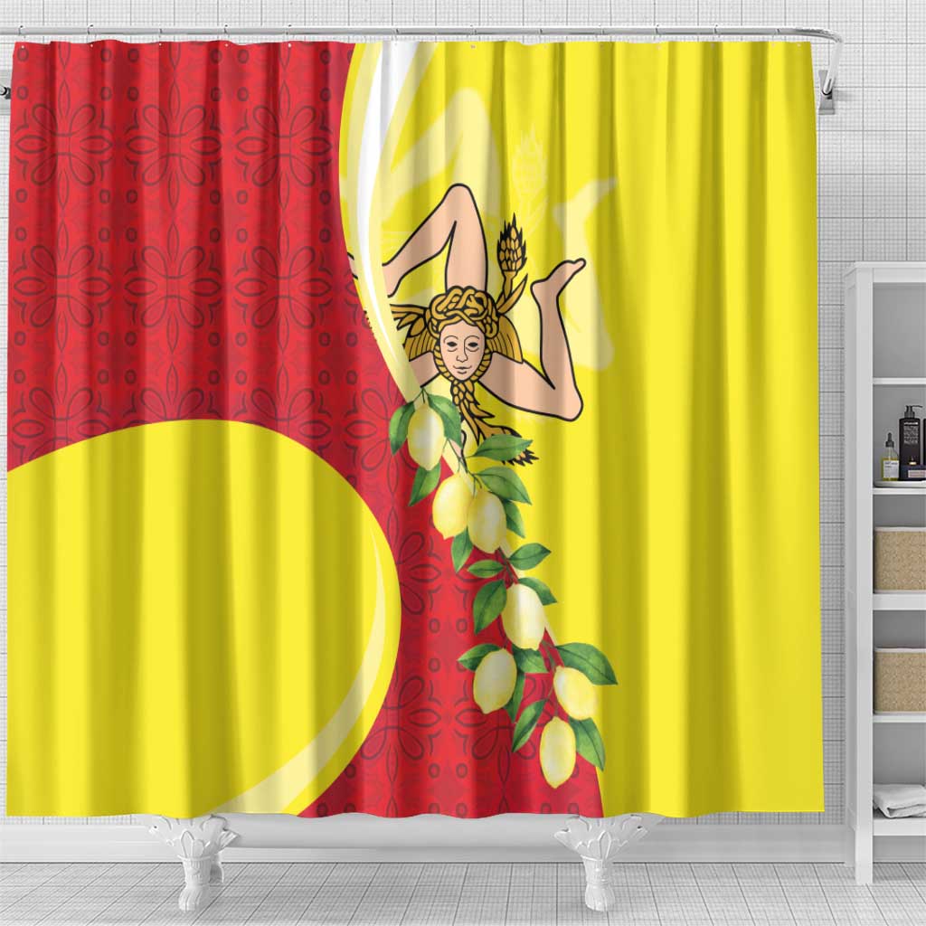 La Sicilia Shower Curtain Bandiera della Sicilia Motif LT18