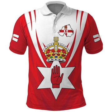 Personalized Northern Ireland Polo Shirt Coat Of Arms With Map LT18