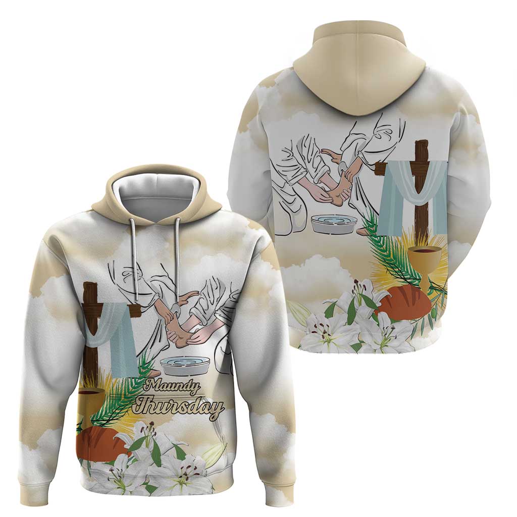 Happy Maundy Thursday Hoodie Jesus Christ Washing Feet LT18