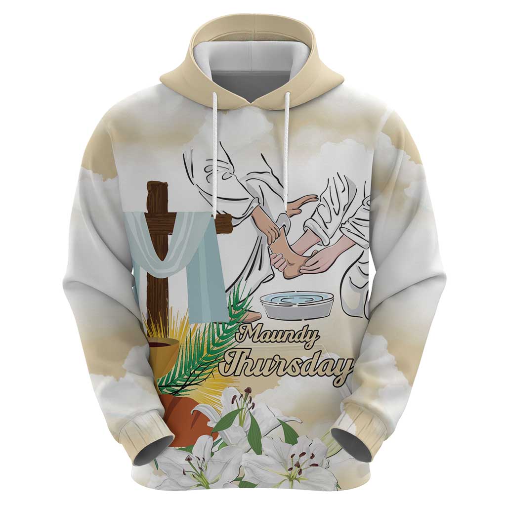 Happy Maundy Thursday Hoodie Jesus Christ Washing Feet LT18