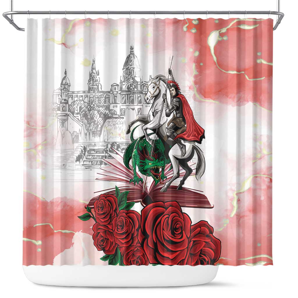 Happy Saint George's Day Shower Curtain Diada de Sant Jordi LT18