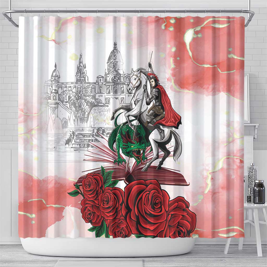 Happy Saint George's Day Shower Curtain Diada de Sant Jordi LT18