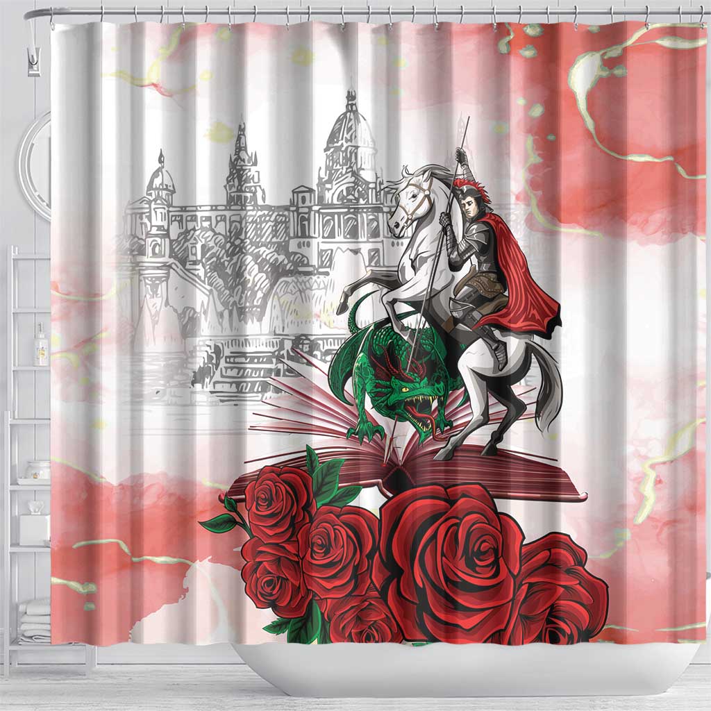 Happy Saint George's Day Shower Curtain Diada de Sant Jordi LT18