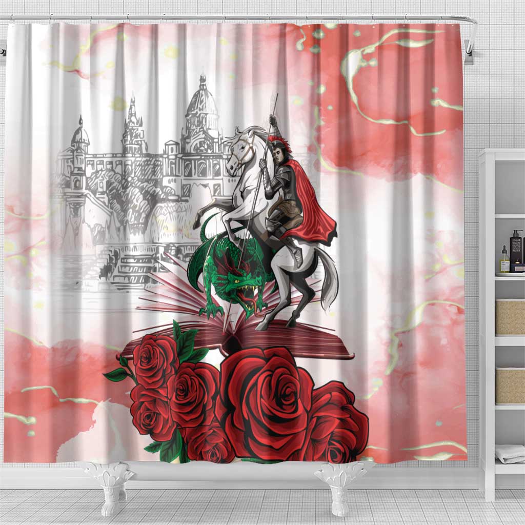 Happy Saint George's Day Shower Curtain Diada de Sant Jordi LT18