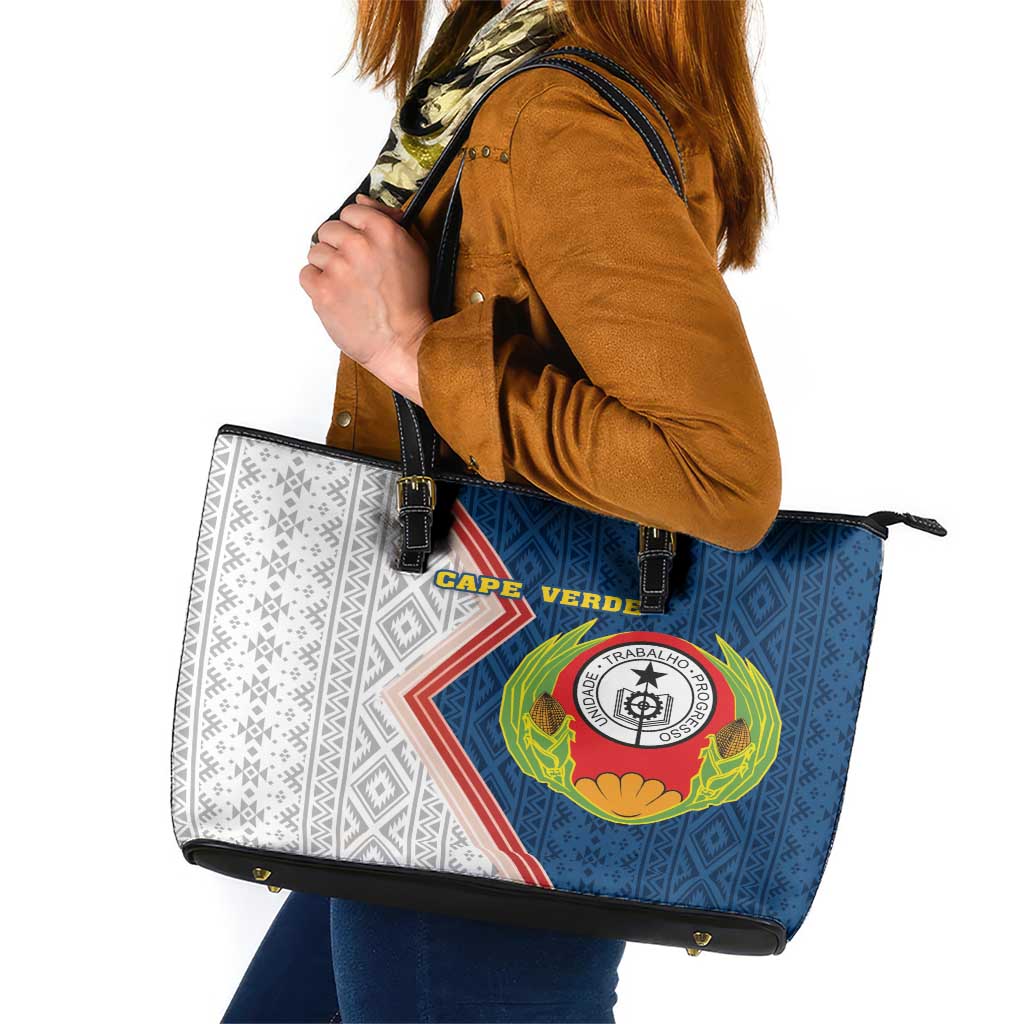 Cape Verde Leather Tote Bag Verde Coat Of Arms And Pattern LT18